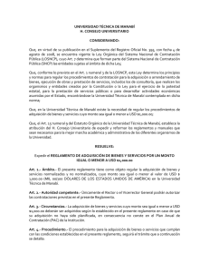 Reglamento de adquisici n de bienes y servicios por un monto igual o menor a usd 1000.