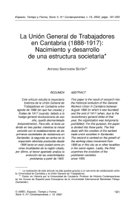 La Unión General de Trabajadores en Cantabria (1888-1917): Nacimiento y desarrollo