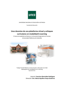 Usos docentes de una plataforma virtual y enfoques