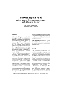 La Pedagogía Social ante el proceso de convergencia europea