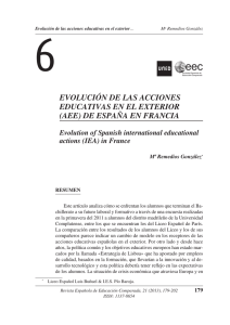 6 EVOLUCIÓN DE LAS ACCIONES EDUCATIVAS EN EL EXTERIOR