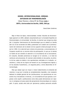 SIGNO, INTENCIONALIDAD, VERDAD. ESTUDIOS DE FENOMENOLOGÍA (eds.)