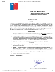RESOLUCIÓN EXENTA Nº:353/2015 APRUEBA  SOLICITUD  DE  AUTORIZACIÓN Y CONVENIO RESPECTIVO QUE INDICA. Santiago, 19/ 01/ 2015