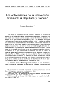 Los antecedentes de la intervención extranjera: la República y Francia *