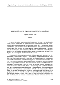 JOSE MARÍA JOVER EN LA HISTORIOGRAFÍA ESPAÑOLA
