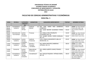 UNIVERSIDAD TÉCNICA DE MANABÍ VICERRECTORADO ACADÉMICO CONCURSOS DE MERECIMIENTO Y OPOSICIÓN