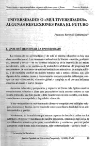 ALGUNAS REFLEXIONES PARA FUTURO UNIVERSIDADES O «MULTIVERSIDADES». EL