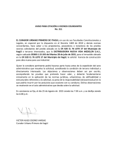 AVISO 311 - Radicado 15-243 Distribuidora Nueva Vida Medellín S.A.S.
