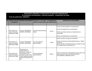 Ver Indicadores de desempeño, metas e informes de gestión, cumplimiento de metas - Publicado 04/02/2013