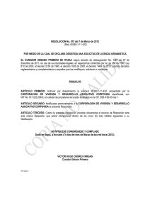 RESOL. 075 - COPORACION DE VIVIENDA Y DESARROLLO ASOCIATIVO CORPOVIDA