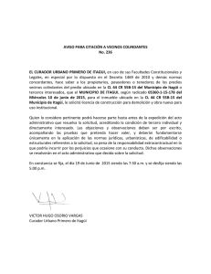 AVISO 236 - Radicado 15-178 Municipio de Itagüí