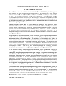 OPTIMA GESTION INSTITUCIONAL DEL SECTOR PÚBLICO AL SERVICIO DE LA CIUDADANIA