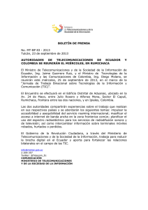 Ver Autoridades de Telecomunicaciones de Ecuador y Colombia se reunirán el miércoles, en Rumichaca