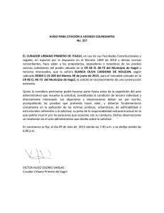 AVISO 257 - Radicado 15-200 Blanca Oliva CArdona de Holgin