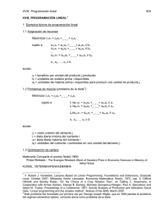 XVIII. Programación lineal 504  1. Ejemplos típicos de programación lineal