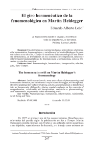 El giro hermenéutico de la fenomenología en Martín Heidegger