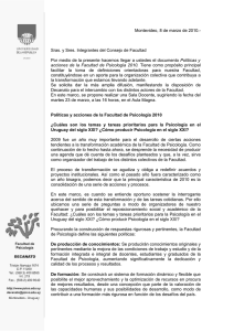 Ver documento original: Políticas y acciones de la Facultad de Psicología 2010 (.pdf)