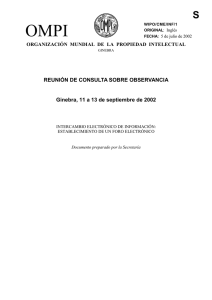 OMPI S REUNIÓN DE CONSULTA SOBRE OBSERVANCIA