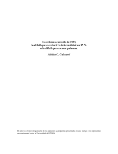 La Reforma Contable de 1993, lo Difícil que es Reducir la Informalidad en 35% o lo Difícil que es Cazar Palomas