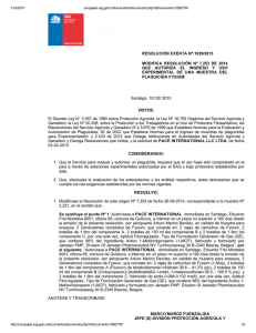 Modifica resolución N° 7.253 de 2014 que autoriza el ingreso y uso experimental de una muestra del plaguicida Fysium