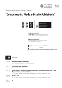 &#34;Comunicación, Moda y Diseño Publicitario” 20 13 12F