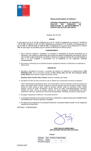 RESOLUCIÓN EXENTA Nº:8189/2015 APRUEBA  MONOGRAFÍA  DE  PROCESO  Y EXCLUYE  DEL 
