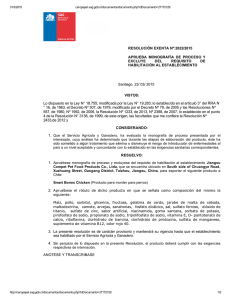 RESOLUCIÓN EXENTA Nº:2022/2015 APRUEBA  MONOGRAFÍA  DE  PROCESO  Y EXCLUYE  DEL 