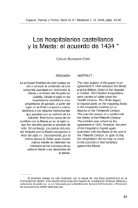 Los hospitalarios castellanos y la Mesta: el acuerdo de 1434