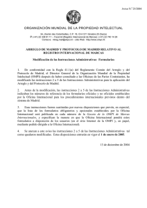 ORGANIZACIÓN MUNDIAL DE LA PROPIEDAD INTELECTUAL Aviso N. 25/2004 ‡