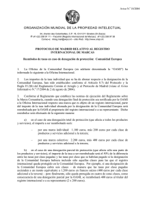 ORGANIZACIÓN MUNDIAL DE LA PROPIEDAD INTELECTUAL Aviso N. 18/2004 ‡