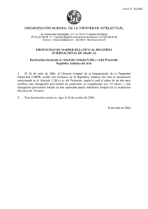 ORGANIZACIÓN MUNDIAL DE LA PROPIEDAD INTELECTUAL Aviso N. 16/2004 ‡