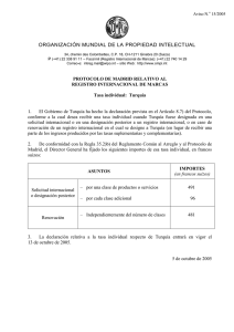 ORGANIZACIÓN MUNDIAL DE LA PROPIEDAD INTELECTUAL Aviso N. 15/2005 ‡