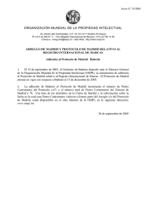 ORGANIZACIÓN MUNDIAL DE LA PROPIEDAD INTELECTUAL Aviso N. 14/2005 ‡