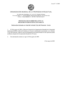 ORGANIZACIÓN MUNDIAL DE LA PROPIEDAD INTELECTUAL Aviso N. 11/2005 ‡