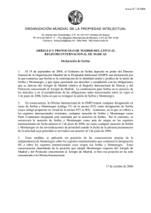 ORGANIZACIÓN MUNDIAL DE LA PROPIEDAD INTELECTUAL Aviso N. 14/2006 ‡