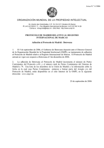 ORGANIZACIÓN MUNDIAL DE LA PROPIEDAD INTELECTUAL Aviso N. 11/2006 ‡