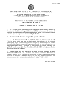 ORGANIZACIÓN MUNDIAL DE LA PROPIEDAD INTELECTUAL Aviso N. 5/2006 ‡