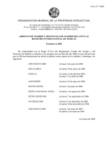 ORGANIZACIÓN MUNDIAL DE LA PROPIEDAD INTELECTUAL Aviso N. 1/2006 ‡