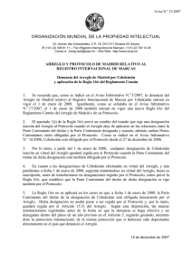 ORGANIZACIÓN MUNDIAL DE LA PROPIEDAD INTELECTUAL  Aviso N. 21/2007