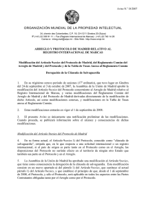 ORGANIZACIÓN MUNDIAL DE LA PROPIEDAD INTELECTUAL  Aviso N. 18/2007