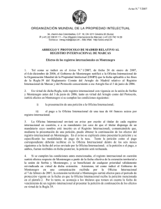 ORGANIZACIÓN MUNDIAL DE LA PROPIEDAD INTELECTUAL  Aviso N. 7/2007