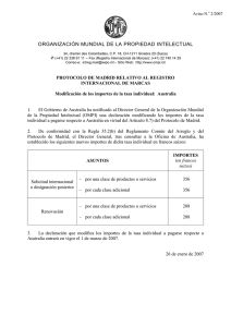 ORGANIZACIÓN MUNDIAL DE LA PROPIEDAD INTELECTUAL Aviso N. 2/2007 ‡