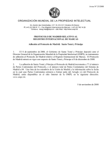 ORGANIZACIÓN MUNDIAL DE LA PROPIEDAD INTELECTUAL  Aviso Nº 23/2008 ‡