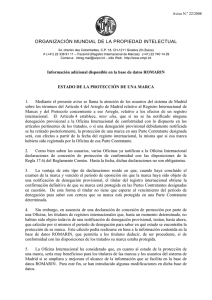 ORGANIZACIÓN MUNDIAL DE LA PROPIEDAD INTELECTUAL  Aviso N. 22/2008