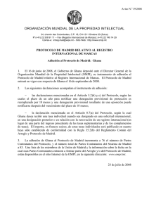 ORGANIZACIÓN MUNDIAL DE LA PROPIEDAD INTELECTUAL  Aviso N. 19/2008