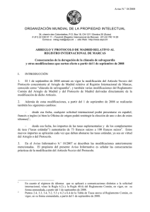 ORGANIZACIÓN MUNDIAL DE LA PROPIEDAD INTELECTUAL  Aviso N. 18/2008