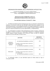 ORGANIZACIÓN MUNDIAL DE LA PROPIEDAD INTELECTUAL  Aviso N. 14/2009
