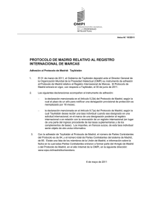 PROTOCOLO DE MADRID RELATIVO AL REGISTRO INTERNACIONAL DE MARCAS