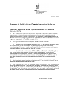 Protocolo de Madrid relativo al Registro Internacional de Marcas Intelectual (OAPI)