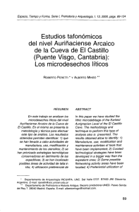 Estudios tafonómicos del nivel Auriñaciense Arcaico de la Cueva de El Castillo